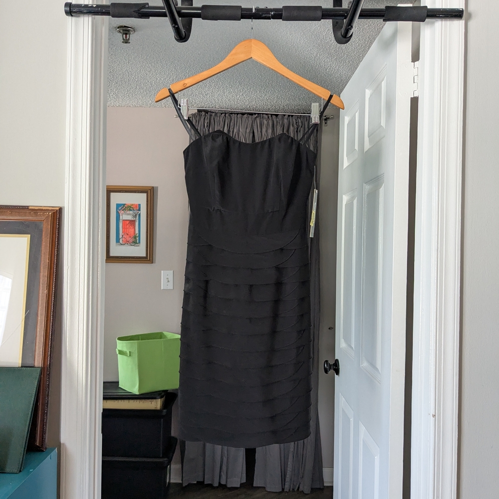 Gianni Bini Gray Ruffled Sheath Dress